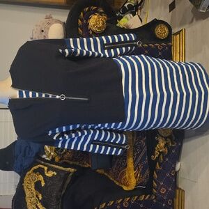 Marc By Marc Jacobs Blue and White Striped Mini Dress Long Sleeve